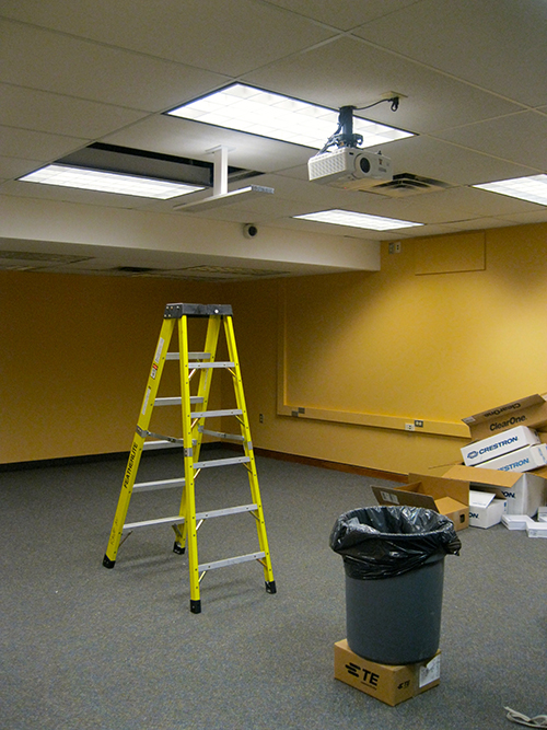 microphone being installed in TSC 121